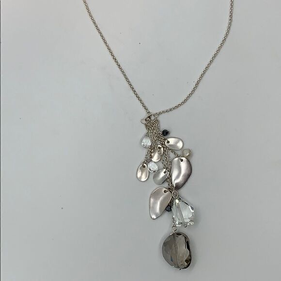No Brand Jewelry - Silver tone and crystal pendant necklace.